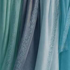 Aqua Embroidered Stole