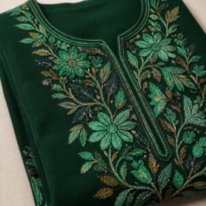 Bottle Green Aari Work Suit