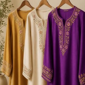 Embroidered Kurti – Magenta