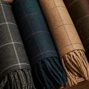 Men's Wool Muffler – Teal & Tan
