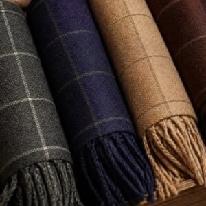 Men's Wool Muffler – Violet & Rust