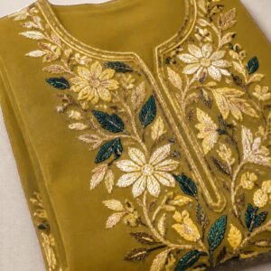 Mustard Aari Work Suit