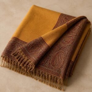 Mustard Border Kani Shawl