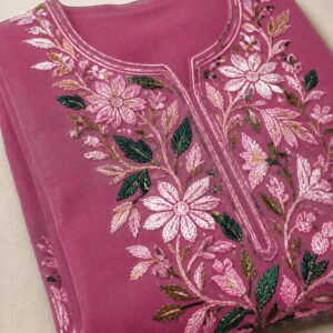 Pink Aari Work Suit