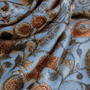 Powder Blue Kalamkari Shawl