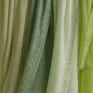 Spring Green Embroidered Stole
