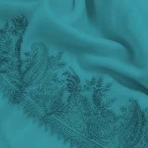 Teal Sozni Embroidered Shawl